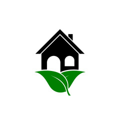 Green House or home icon, Eco home icon isolated on white background