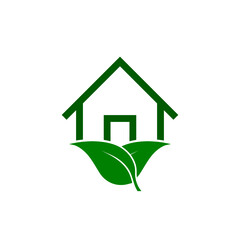 Green House or home icon, Eco home icon isolated on white background