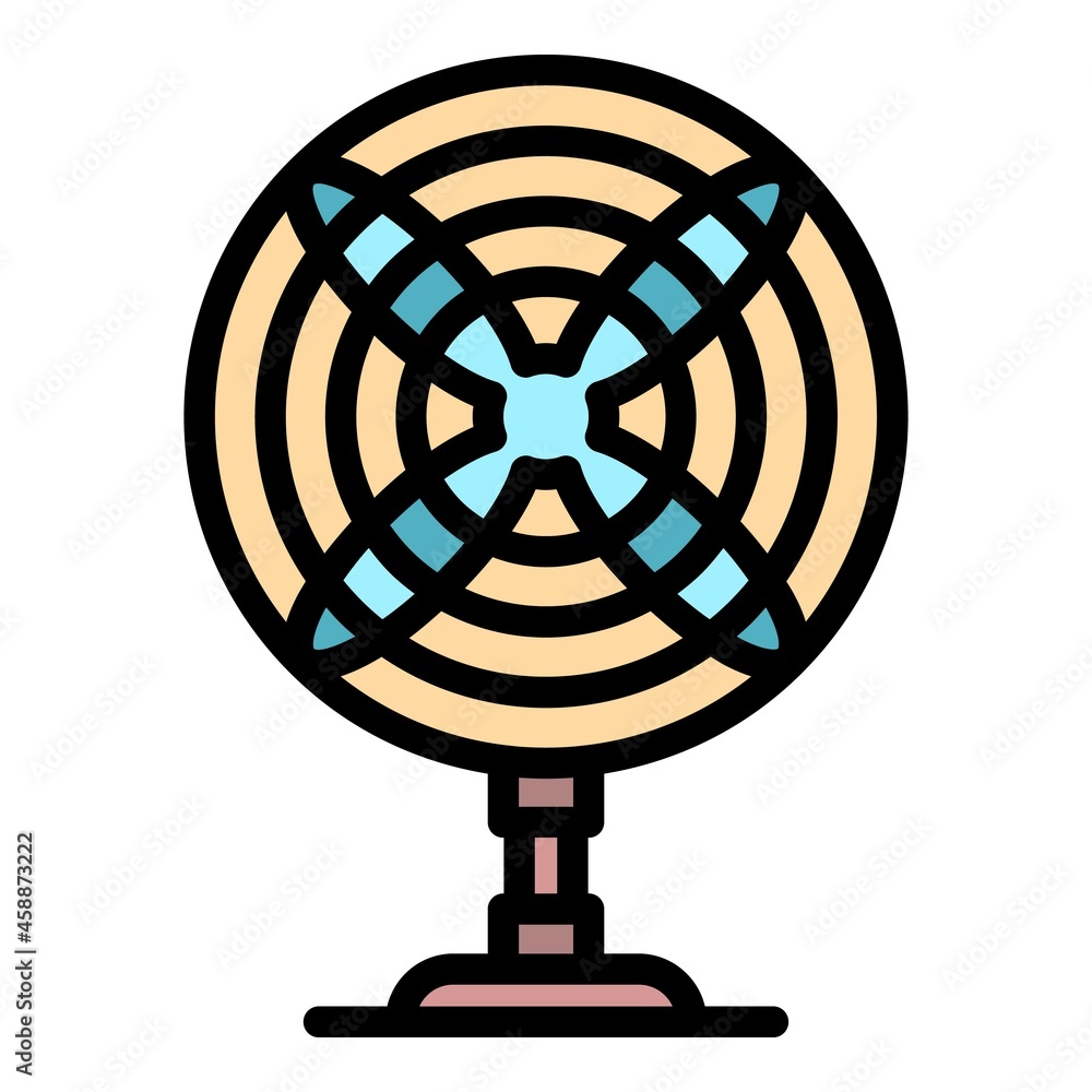 Aufkleber front view desk fan icon. outline front view desk fan vector icon color flat isolated