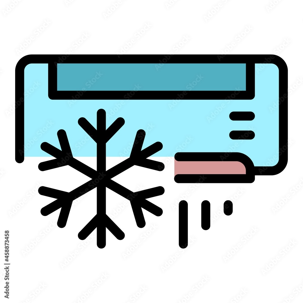 Poster air conditioning snowflake icon. outline air conditioning snowflake vector icon color flat isolated