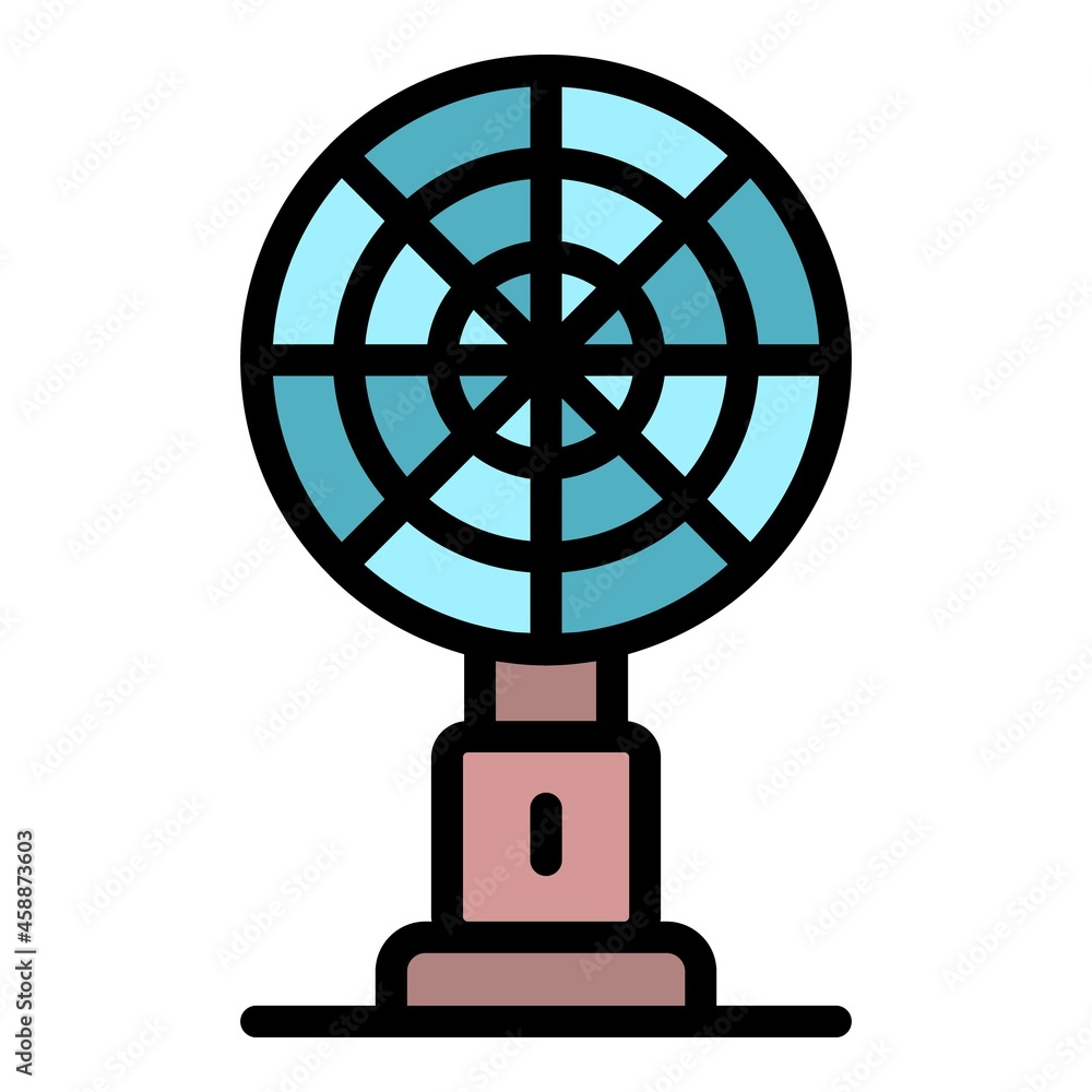 Poster large table fan icon. outline large table fan vector icon color flat isolated