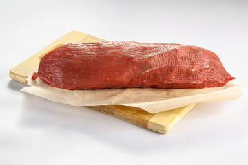 Raw beef tenderloin for cooking