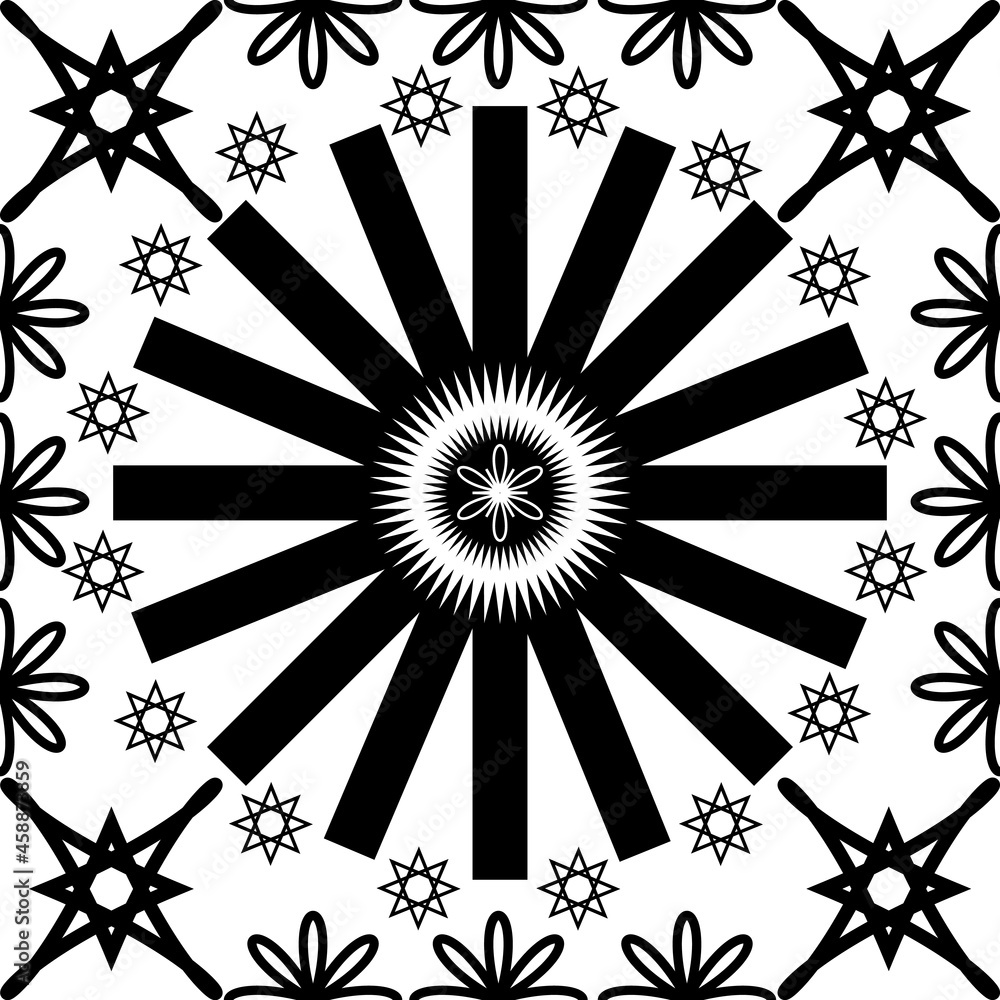Poster simple abstract seamless floral pattern geometric pattern set vector illustration