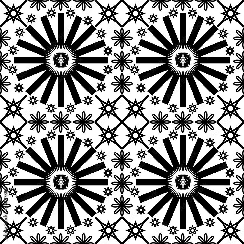 Poster simple abstract seamless floral pattern geometric pattern set vector illustration