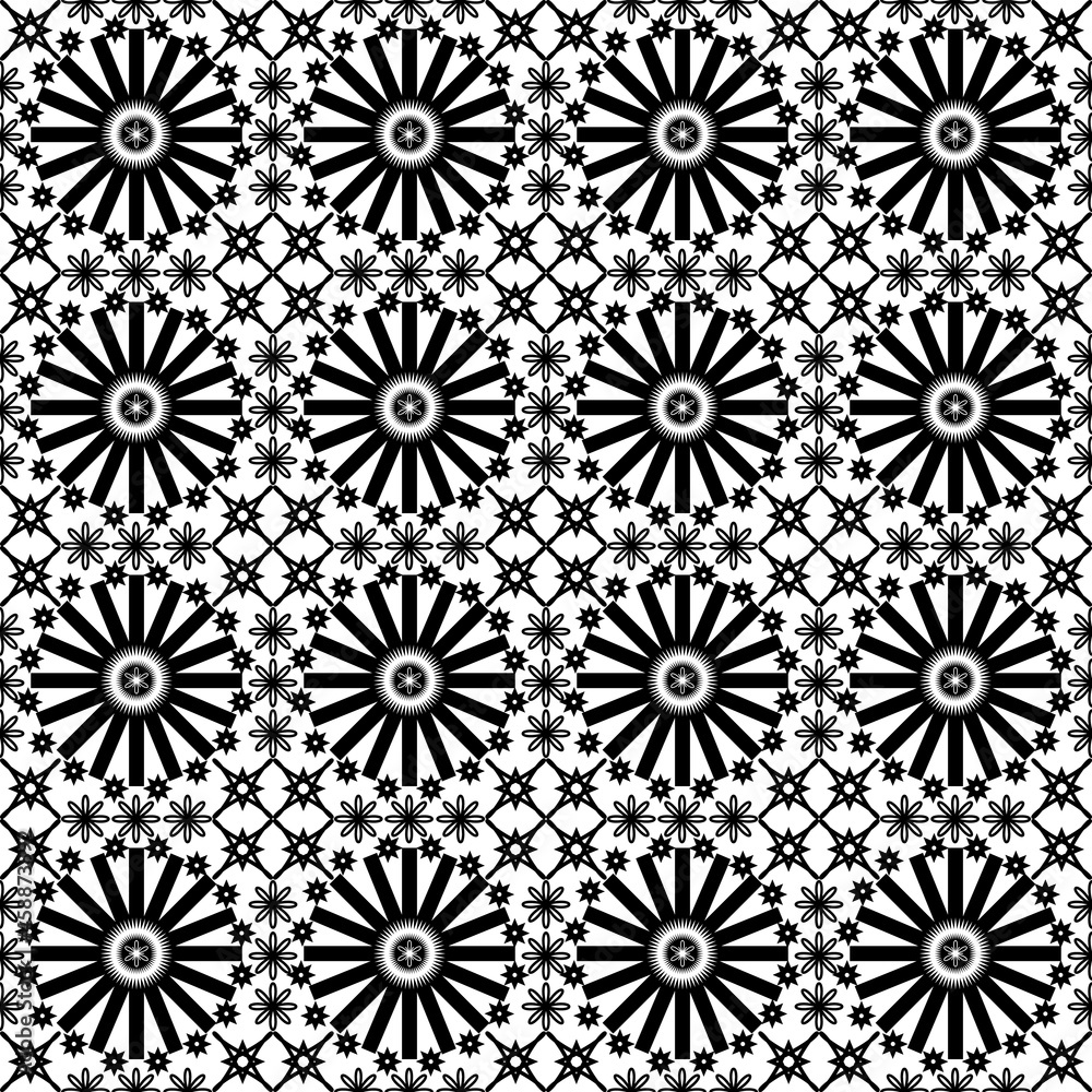 Poster simple abstract seamless floral pattern geometric pattern set vector illustration
