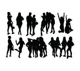Happy Life Silhouettes, art vector design
