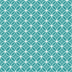 
Teal And White Flower Repeat Pattern Background Vector