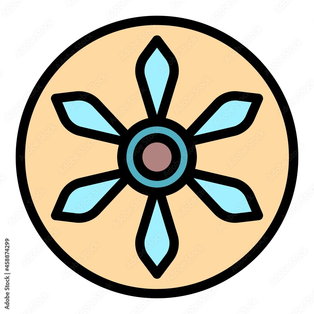 Poster propeller in a circle icon. outline propeller in a circle vector icon color flat isolated