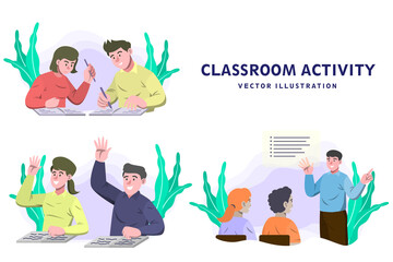 Classroom Activity - Activity Vector Illustration
