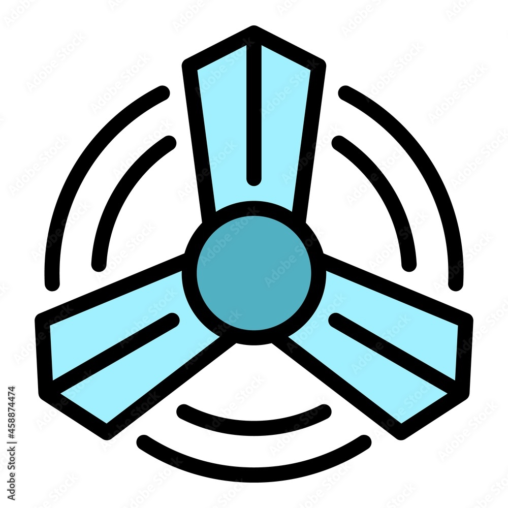 Aufkleber propeller icon. outline propeller vector icon color flat isolated