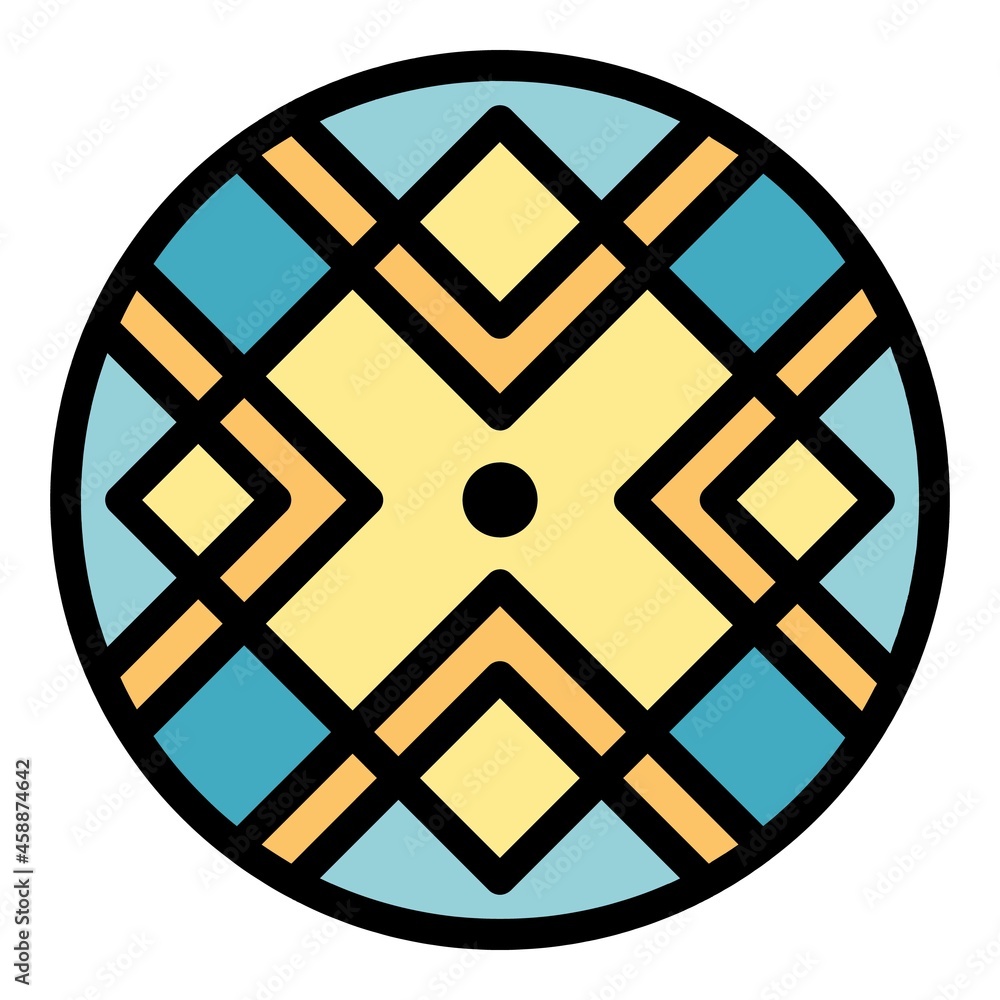 Poster alchemy circle icon. outline alchemy circle vector icon color flat isolated