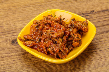Canned anchovy in tomato sauce