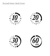 Simple 10,20,30,60 Seconds timer clock icon