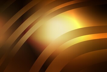 Dark Yellow vector background with wry lines.