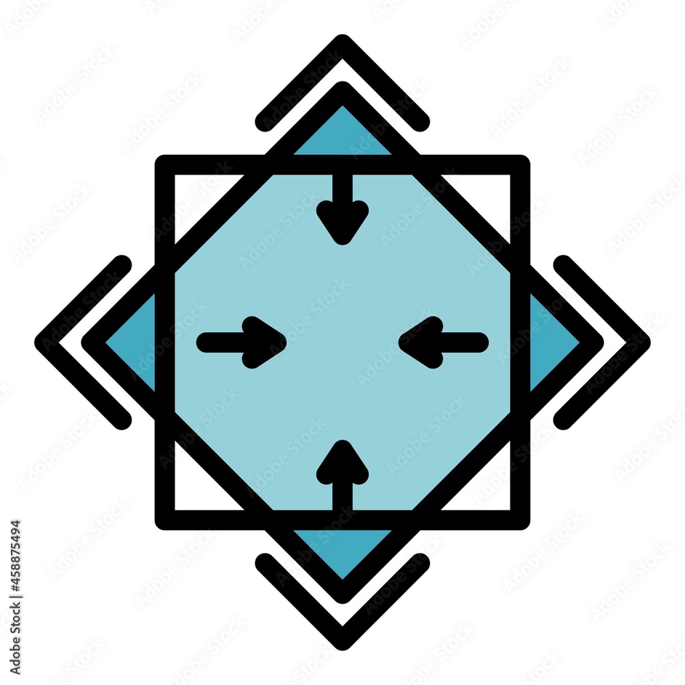 Poster alchemy square icon. outline alchemy square vector icon color flat isolated