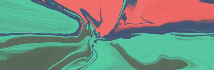 Abstract painting art with green, blue and pink liquid pattern paint brush for presentation, website background, banner, wall decoration, or t-shirt design.