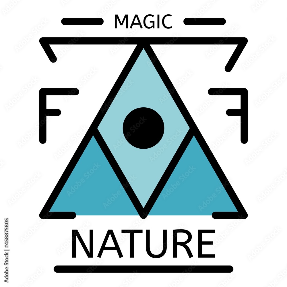 Sticker magic nature alchemy icon. outline magic nature alchemy vector icon color flat isolated - Stickers