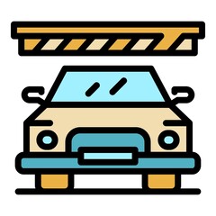 Mall car parking icon. Outline mall car parking vector icon color flat isolated