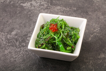 Asian traditional chukka salad in the bowl