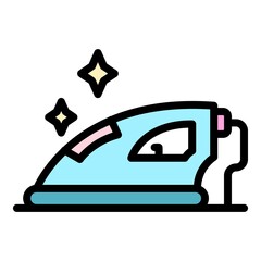 House iron icon. Outline house iron vector icon color flat isolated