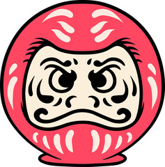 illustration design daruma japanese