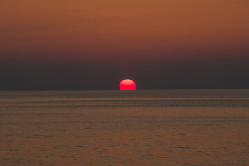 Sunset background, Black sea sunset view and landscape in Georgia