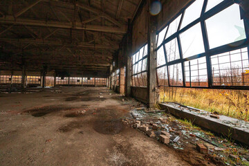 dirty room in an abandoned building