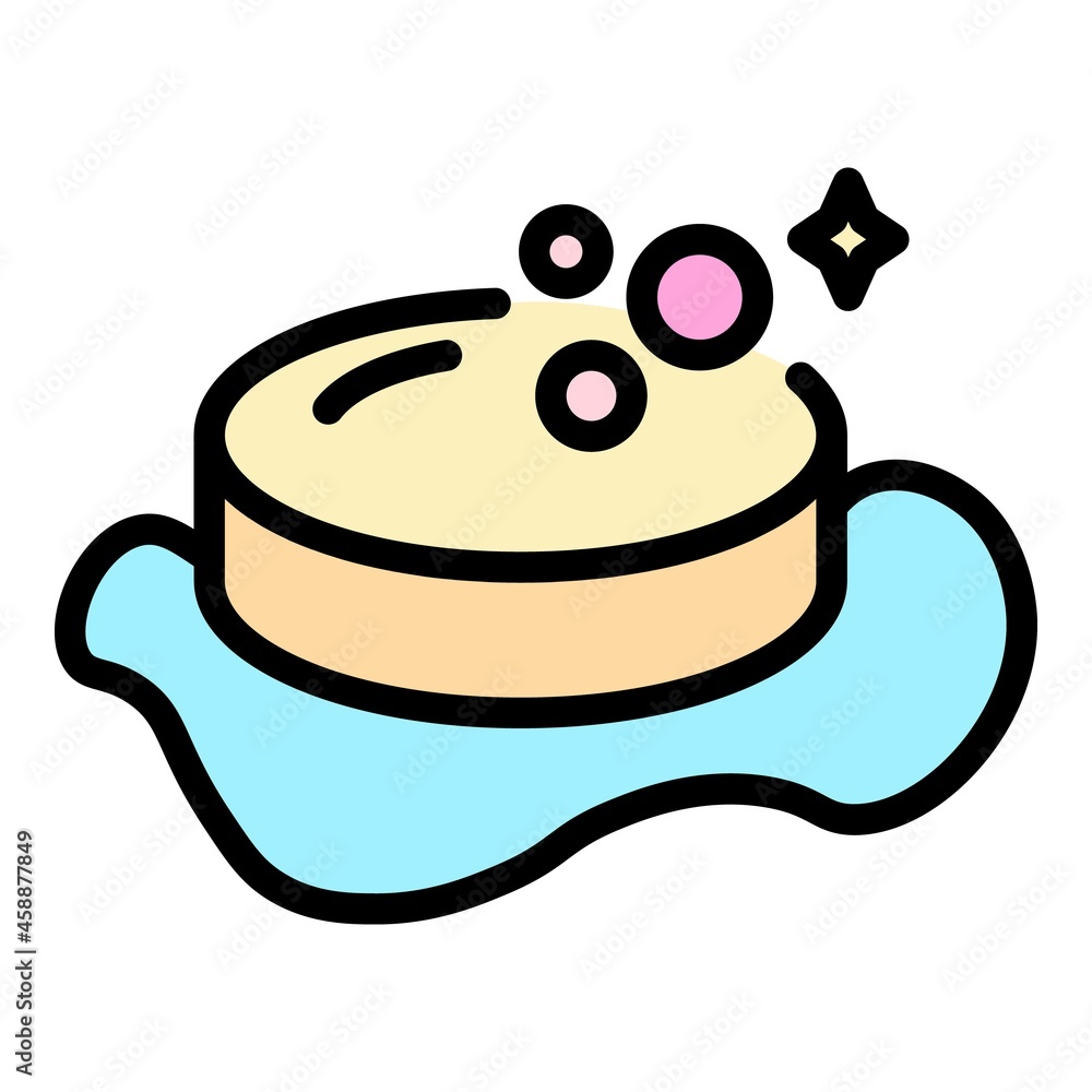 Poster foam sponge icon. outline foam sponge vector icon color flat isolated