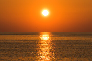 Sunset background, Black sea sunset view and landscape in Georgia