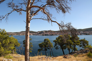St. Anthony Canal, Sibenik, Croatia. The road along the coast of the canal