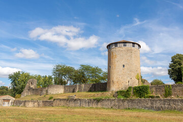 Fototapeta na wymiar Ancient Fortress Walls in France. Parthenay. France