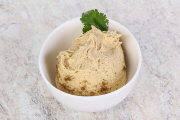 Traditional Jewish Hummus with olive oil