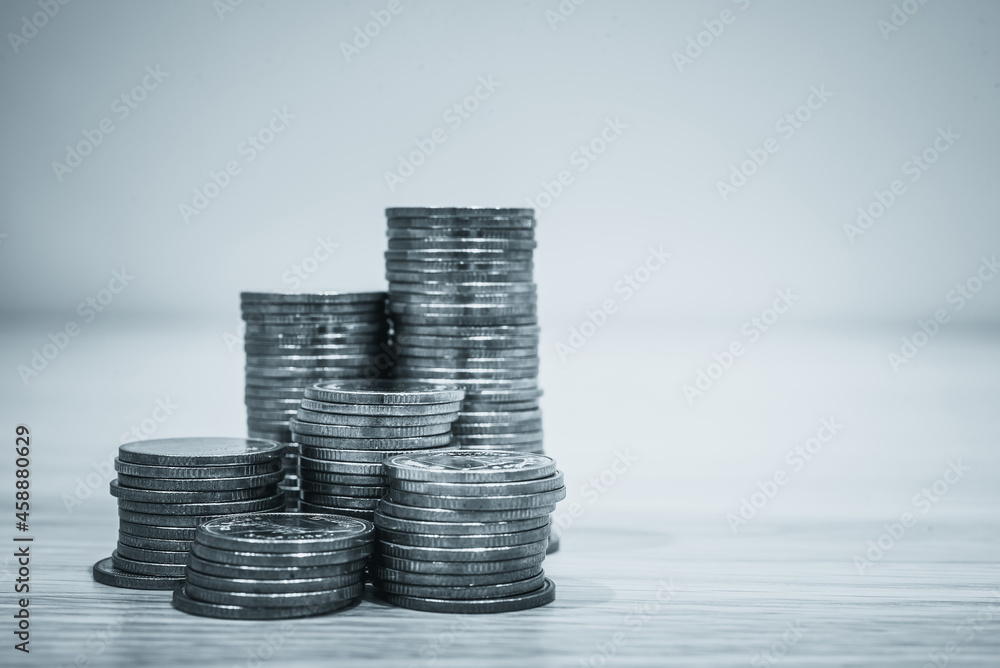 Poster gold coins stacks is representing riches and wealth management. coin stack growing and find out the 