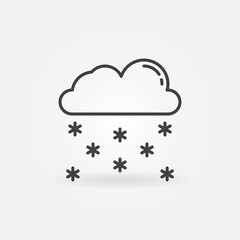 Cloud with Snow outline icon. Snowy Weather symbol