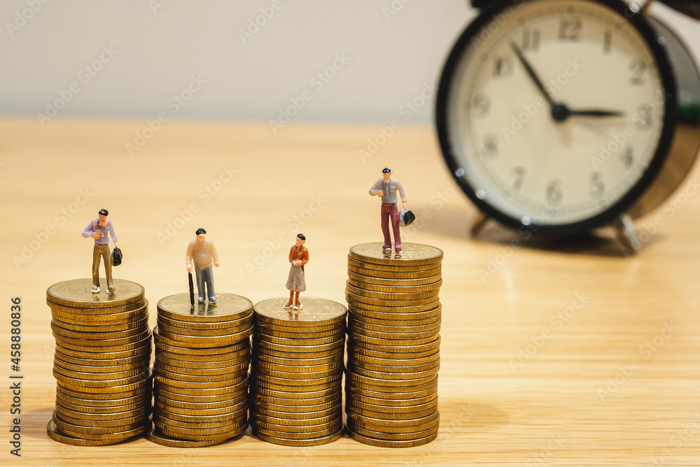 Poster gold coins stacks is representing riches and wealth management. coin stack growing and find out the 