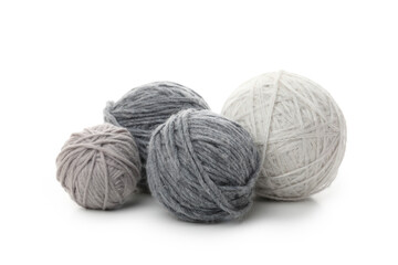 Balls of yarn isolated on white background