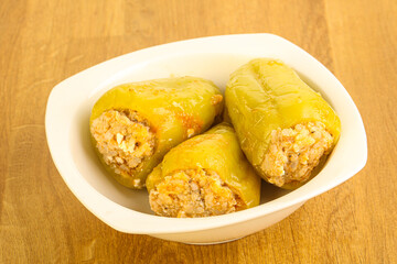 Bell Bulgarian pepper stuffed meat
