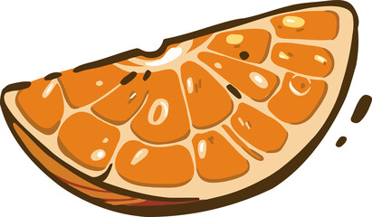 Icon symbol lemon orange fruit bright colorful