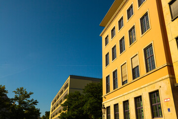 beautiful old buildings in the city of Munich, renovated old buildings, apartments, condominiums