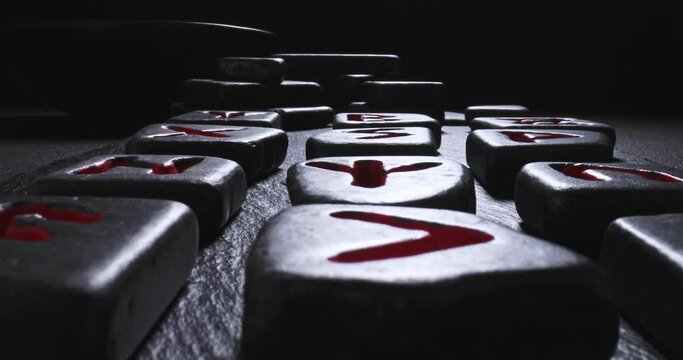 Unique divination by Celtic rune stones. Parallax effect