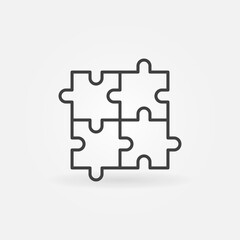 Puzzle vector concept icon or sign in thin line style