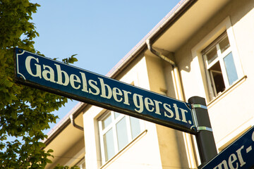 Gabelsbergerstr. in münnchen, Straßenschild