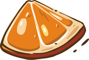 Icon symbol lemon orange fruit bright colorful