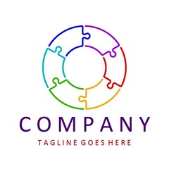 Puzzle logo. Abstract Symbol Icon. EPS 10 vector, grouped for easy editing.