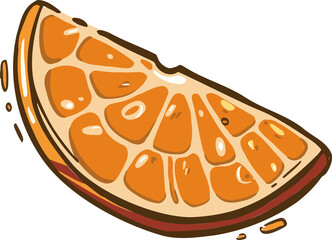 Icon symbol lemon orange fruit bright colorful