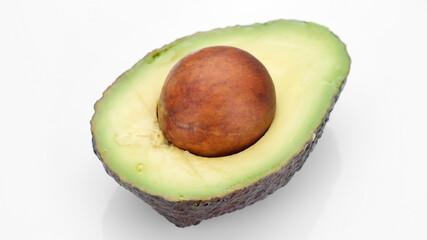 Avocado. Half cut avocado on white background