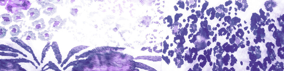 Hand Paint Watercolor. Violet Ethnic Fabric.
