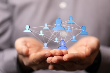 videoconference group of people talking in social network