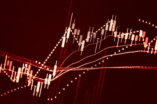 Candlestick chart in financial stock market on digital number background. Forex trading graphic design and Stock market trading trend as concept. - Powered by Adobe