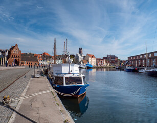 Obraz premium Old port of Wismar on the Baltic Sea